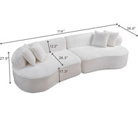 Canapé modulaire en tissu sans structure, surdimensionné, style nuage, avec 4 coussins décoratifs, pour appartement et hôpital, aucun assemblage requis