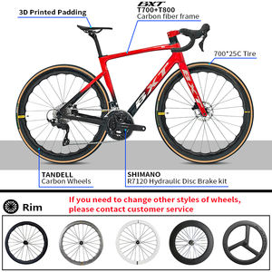 Vélo de route BXT 24 vitesses en fibre de carbone avec freins à disque hydrauliques, pour course cycliste, avec <span class=keywords><strong>groupe</strong></span> électronique R7120 <span class=keywords><strong>105</strong></span>/DI2 - Product Image 3