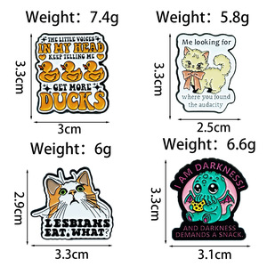 Broche animale mignonne de dessin animé, forme irrégulière créative, accessoire anglais, badge personnalisé et polyvalent, décoration de sac à dos - Product Image 4