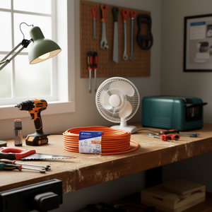 Câble d'extension électrique robuste Volteck de 15 mètres, fil SJTW 2x16 AWG, 3 prises Nema 5-15p, prise PVC, utilisation intérieure et extérieure pour la maison A - Product Image 2