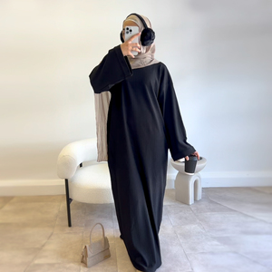 Abiti <span class=keywords><strong>donna</strong></span> Loriya sottile velluto a coste chiuso Abaya abiti islamici modesti inverno Abaya <span class=keywords><strong>donna</strong></span> abito musulmano con tasche - Product Image 3