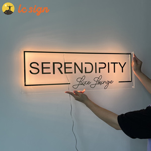 Lettre découpée au laser signe miroir acrylique Logo personnalisé signe avec métal rétro-éclairé lettre signe - Product Image 4