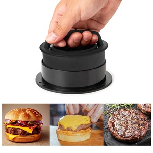 Utensilio de cocina de grado alimenticio ABS 3 en 1 DIY <span class=keywords><strong>hamburguesa</strong></span> forma redonda carne Patty prensa fabricante moldes - Product Image 2