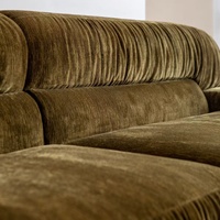 Vente directe usine – Canapé nuage vert olive à faible saturation, style médiéval, plissé, en forme d'arc, personnalisable