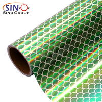 60Cm X 50M Laser Chroommozaïek Zilver Glanzend Gesneden Diy Ambachtelijke Snijdende Vinylplotter Gestanst Permanent Zelfklevend Vinyl Holografisch