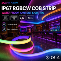 Tira de Luces LED COB de 24 V, 1260 LED, Direccionable, RGBCW, Color Mágico, Flexible, Sin Puntos, para Iluminación Interior y Exterior