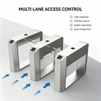 Portillon de sécurité personnalisable en acier inoxydable anti-écrêtage avec moteur sans balais, reconnaissance multi-formes, protection IP68, bidirectionnel