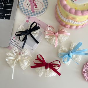 Spitzenband-Haarspange Elegante Schleifenknoten-Haarklammer Mädchenhafter Weißer Seitenclip Kopfschmuck Japanischer und Koreanischer Stil Kinder Günstig Großhandel - Product Image 1