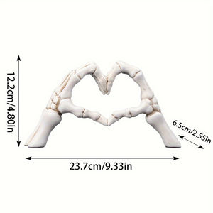 Cadılar bayramı reçine aşk el heykeli için heykeli kalp şekilli kemik jest heykel kafatası el süsleme cadılar bayramı dekor için - Product Image 6