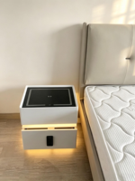 HANYEE Meubles modernes et simples en bois massif, tables de chevet intelligentes, vente en gros, meubles de chambre à coucher pas chers, table de chevet intelligente avec tiroirs de rangement