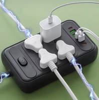 Prise de courant multi-ports DENIXI à interrupteur unique, équipée d'une interface USB et d'une prise universelle, idéale pour les bureaux à domicile