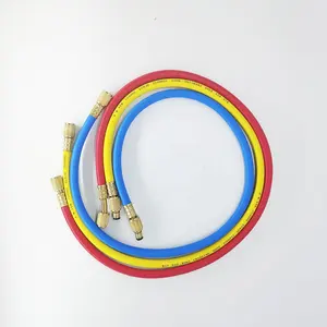 CT-372充气软管歧管表空调制冷剂制冷氟利昂红色黄色蓝色橡胶R22 R134 R410价格
