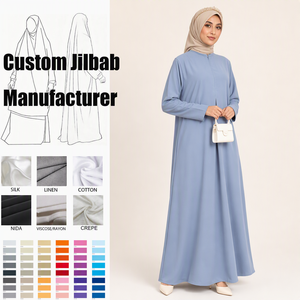 ชุดเดรส Gamis แบบเรียบง่าย ผลิตตามสั่ง OEM ODM สำหรับผู้หญิง ขายส่ง ชุดมุสลิมะฮ์ สวมใส่ได้ทุกวัน รุ่น Sabrina - Product Image 3