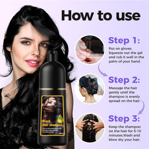 Joynna OEM 3 1 Shampooing teinture instantanée rapide pour les cheveux à base de plantes, marque privée, crème pour brun foncé Olive White Brunette Black Hair - Product Image 2