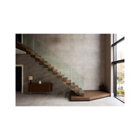 Éclairage LED intérieur haut de gamme, escalier suspendu, escalier flottant avec balustrade en verre