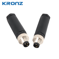 Connecteur d'Aviation Étanche KRONZ M8 3P 4P Mâle-Femelle IP67, Prise Circulaire pour Câble de Capteur, Blindage Métallique, Qualité Industrielle