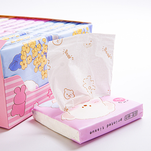 Tecido Facial Personalizado Bonito Cor Dos Desenhos Animados Papel Impresso 3ply Virgem Polpa De Madeira Em Relevo Padrão Adorável Guardanapo Tecido Facial Diário - Product Image 1
