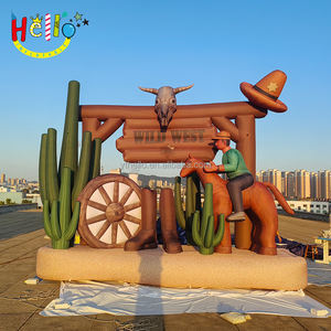 Fond de toile de fond photo <span class=keywords><strong>gonflable</strong></span> fond de ferme ouest sauvage <span class=keywords><strong>gonflable</strong></span> avec cowboys et cactus - Product Image 6