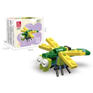 Bonito Inseto Building Block Mini Cartoon Mantis Aranha Caracol Modelo Set Kawaii 3D Diy Tijolos Toy Coleção Brinquedos para Crianças Presente
