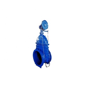 วาล์วประตูแบบมีหน้าแปลน PN10 16 DN500 ASTM A216 Wcb พร้อมล้อโซ่ - Product Image 1