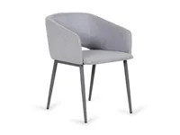 Chaise de salle à manger de loisirs en tissu gris clair avec pied en acier