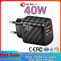 40W Chargement Rapide Double Port Type C A + C PD 20W QC3.0 EU US UK Usb C Power Brick 40W AC Beau chargeur de téléphone