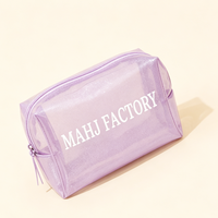 Sac de Mahjong personnalisé avec paillettes, fermeture éclair sécurisée, sac transparent en PVC pour Mahjong, grande capacité, accessoires pour les tuiles de jeu, sac de transport