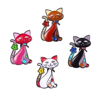 Broche en métal en alliage de zinc peinte à la main style dessin animé, technique d'huile coulante, petite broche de niche européenne et américaine