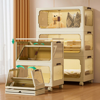 Armoire de rangement pliable WANUO à grande capacité, 3-5 niveaux, en plastique flexible avec roulettes