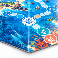 Jinayon Custom OCEAN RESEARCH PORT Jeu de société éducatif sur la durabilité en carton, boîte rigide magnétique de style livre, pour facilitateur