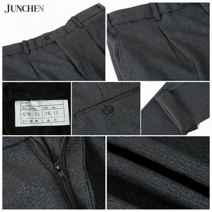 Traje Zhongshan Gris Oscuro JC2303, Traje de Alta Gama para Hombre, Estilo Chino Informal para Primavera y Otoño, Conjunto para Hombres de Mediana Edad - Product Image 4