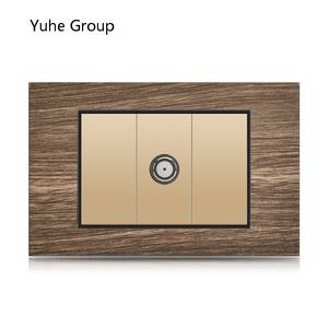 Prise murale en aluminium brossé série 118 pour TV, LAN, satellite, ordinateur, prise avancée avec interrupteur, prise murale électrique peer-to-peer - Product Image 2