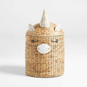 Unicorn Hamper Woven Water Hyacinth Storage <b>Basket</b> Cute <b>Basket</b> for Kid and Baby Room Eco-friendly <b>Laundry</b> <b>Basket</b> for Kids - Product Image 1