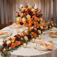 Chemin de table de mariage personnalisé en soie, arche de fleurs artificielles avec longueur flexible et petites fleurs décoratives