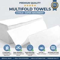 9,1 x 8,9 pouces Serviettes en papier pliées blanches de qualité supérieure, 1 pli, 200 par paquet, 20 par carton, super absorbantes, usage commercial, en vrac, OEM