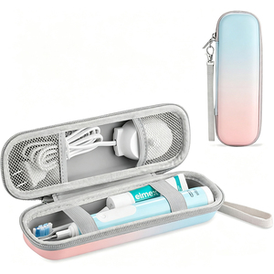 Estuche de viaje para cepillo de dientes de EVA rígido, impermeable, con bolsillo de espuma, correa de transporte, cremallera, organizador portátil para cuidado bucal - Product Image 1