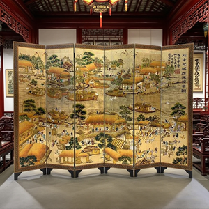 Bản đồ thịnh vượng của bianliang trong triều đại Bắc Tống màn hình phân vùng trong nhà in tay truyền thống - Product Image 1