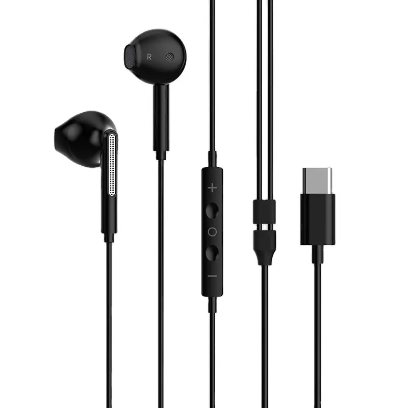 Factory price For Type-C Wired Headphones Usb Type c Earphone headset Wired In-ear Earbuds for Samsung huawei