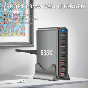 Multi Functional 600W Desktop GaN Quick PD <strong>Charger</strong> <strong>8</strong> Ports USB Type C Adapter LED Indicator for Mobile Phone Laptop Smart Watch - Product Image 2