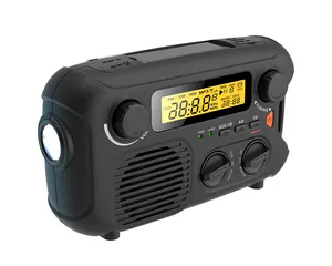 Dinamo di emergenza manovella carica digitale multifunzione Radio am fm torcia solare 3000 mAh caricabatteria, SOS,MP3 playbac