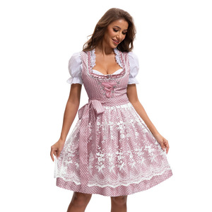 Disfraz de Oktoberfest para mujer, vestido tradicional bávaro con estampado folclórico, verano 2021, fibra de poliéster, juego de rol, Anime - Product Image 3