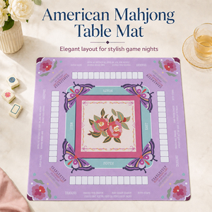 Tappetino per Mahjong Americano in Gomma Antiscivolo + Tessuto in Pelle, Copertura Personalizzata per Tavolo da Gioco, Superficie per Giocare a Mahjong Stampata - Product Image 5