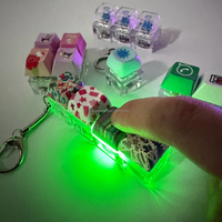 Creative Fidget Clicker Mechanical Keyboard Custom Printing Logo LED Keycap Stress Relief Toy Multiple Colors Available Keychain