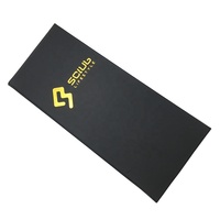 Menu LED personnalisé M1231 en PU noir uni avec logo estampé à chaud doré