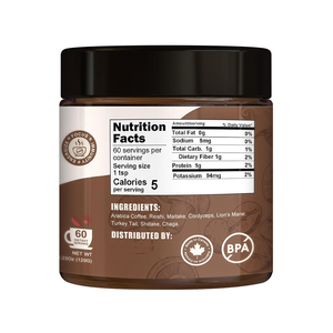 Café de Hongos Orgánico para Adultos, Marca Privada OEM/ODM, Polvo Instantáneo, 4.23oz, 60 Porciones, Mezcla Energética Superalimento, Comercio Justo - Product Image 3