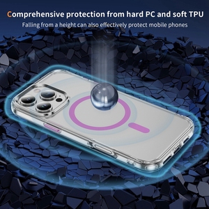 Étui de téléphone portable magnétique transparent en métal avec objectif <span class=keywords><strong>Hawkeye</strong></span> pour iPhone 11 12 13 14 15 16 17 Pro Max 17Air Anti-chute Housses de téléphone portables - Product Image 6