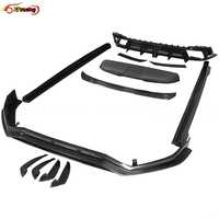 Kit de carrosserie en fibre de carbone de style voiles noires avec lèvre avant, diffuseur arrière pour Audi RS4 B9 2019-2020