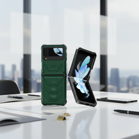 Galaxy Z Flip 4 SM F721 Luxe 6,7 pouces TPU 5G Coque de protection PC Protection d'écran Antichoc Noir Téléphone portable