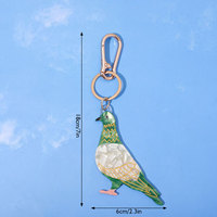 Charm Cartoon personnalisé Peace Pigeon Bird Acetate Charm Carabiner Keychain Bag Charms