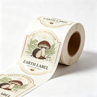 Étiquettes personnalisées en rouleau avec dorure à chaud, autocollantes, pour l'emballage de pots de champignons truffes et de produits culinaires français, impression d'étiquettes alimentaires